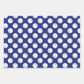 Set von 3 koordinierenden Blaugoldbällchen Geschenkpapier Set (Vorderseite 2)