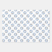 Set von 3 koordinierenden hellblauen Volleyball Geschenkpapier Set (Vorderseite 3)
