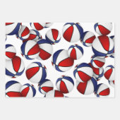 Set von 3 koordinierten roten Basketballkorbeln Geschenkpapier Set (Vorderseite)