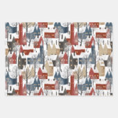 Set von 3 Landschaftlichen Winterwonderland Landdö Geschenkpapier Set (Vorderseite)