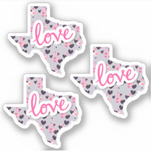 Set von 3 Lieben in Texas - Valentinstag Aufkleber