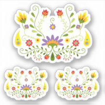 Set von 3 Lila traditionellen mexikanischen Blumen