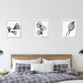 Set von 3 Minimalistischen Kunstdrucken der Leaf L (Schlafzimmer)