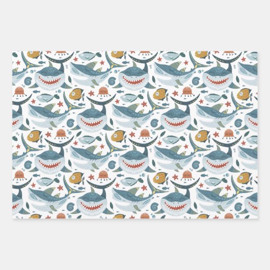 Set von 3 Musterschachteln für Baby Shark Geschenkpapier Set (Vorderseite 2)