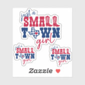 Set von 3 nur ein kleines Städtchen Texas maßgesch Aufkleber (Blatt)