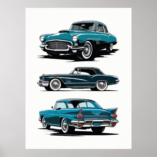 Set von 3 Oldtimer. Poster (Vorne)