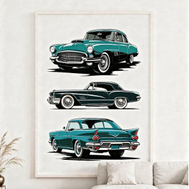 Set von 3 Oldtimer. Poster