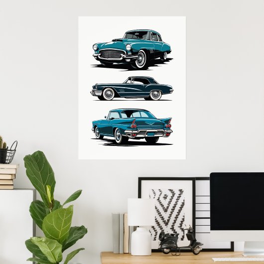 Set von 3 Oldtimer. Poster (Heimbüro)