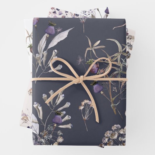 Set von 3 Packpapier-Blättern für wild lebende Blu Geschenkpapier Set (Beispiel)