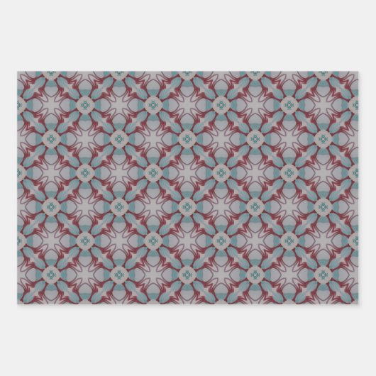 Set von 3 Papierhüllen und Aquamarinen Umschlagpap Geschenkpapier Set (Vorderseite 2)