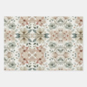 Set von 3 Pastelfarben-Papier für Blumenmuster Geschenkpapier Set (Vorderseite)
