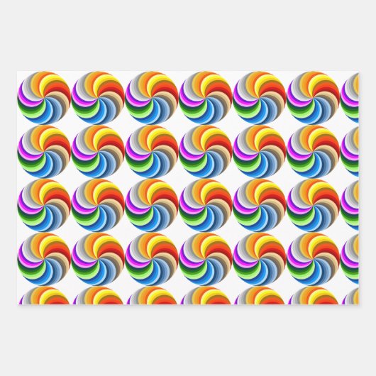 Set von 3 Pride Natilus Spiral Geschenkpapier Set (Vorderseite)