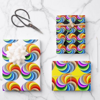 Set von 3 Pride Natilus Spiral Geschenkpapier Set