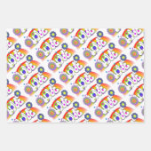 Set von 3 Regenbogen-Liebe Geschenkpapier Set (Vorderseite)