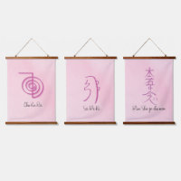 Set von 3 rosa Usui Reiki Symbols-CKR, SHK & HSZSN