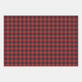Set von 3 Rot-, Grün- und Weißland Buffalo Kariert Geschenkpapier Set (Vorderseite)