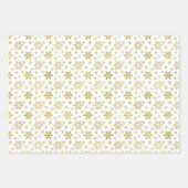 Set von 3 Schneeflocken, Sternen und Rentier Geschenkpapier Set (Vorderseite 2)