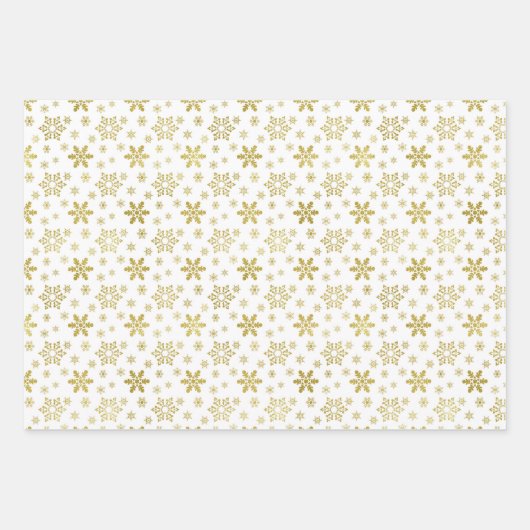 Set von 3 Schneeflocken, Sternen und Rentier Geschenkpapier Set (Vorderseite 2)