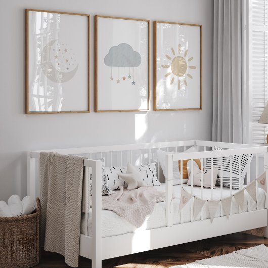 Set von 3 Schwarzmonden, Wolke, Sonnendruck