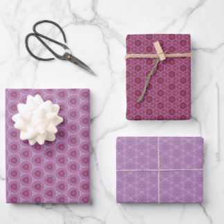 Set von 3 Shades von Lila Geschenkpapier Set