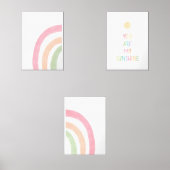 Set von 3 sind Sie mein Sonnenschein mit Regenboge (Vorderseite)