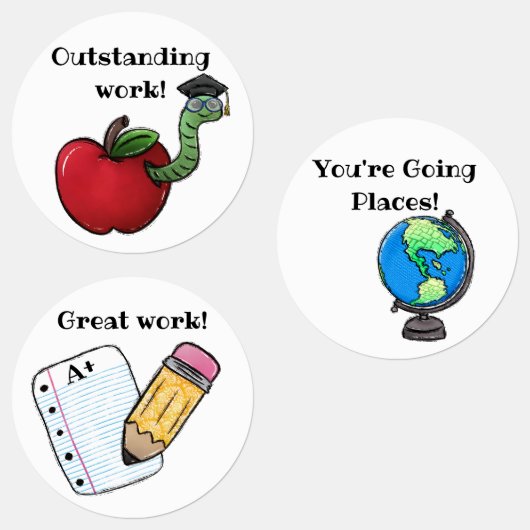 Set von 3 Teacher Stickers Etiketten (Gruppe)