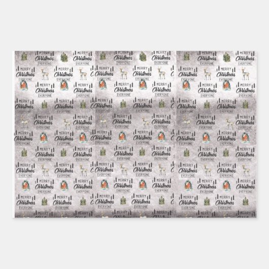 Set von 3 Umschlagpapier Geschenkpapier Set (Vorderseite 3)