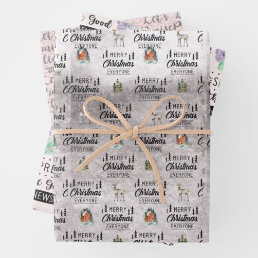 Set von 3 Umschlagpapier Geschenkpapier Set (Beispiel)