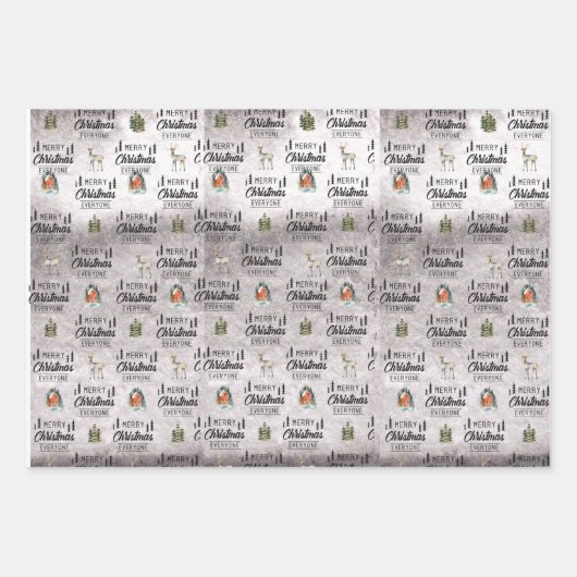 Set von 3 Umschlagpapier Geschenkpapier Set (Vorderseite)