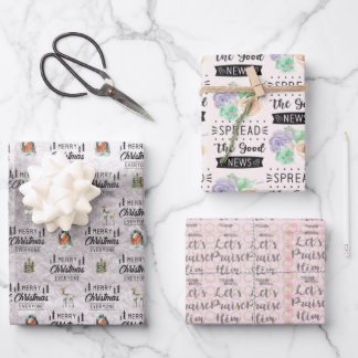 Set von 3 Umschlagpapier Geschenkpapier Set