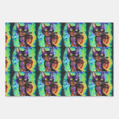 Set von 3 versammelten Coolen Halloween-Katzen-Ges Geschenkpapier Set (Vorderseite)