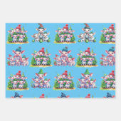 Set von 3 verschiedenen Adorable Pig Weihnachtsges Geschenkpapier Set (Vorderseite 3)