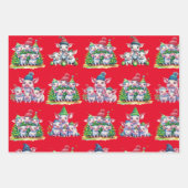 Set von 3 verschiedenen Adorable Pig Weihnachtsges Geschenkpapier Set (Vorderseite 2)