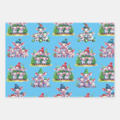 Set von 3 verschiedenen Adorable Pig Weihnachtsges Geschenkpapier Set (Vorderseite 3)