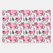 Set von 3 verschiedenen handsome Pig Weihnachtsges Geschenkpapier Set (Vorderseite)