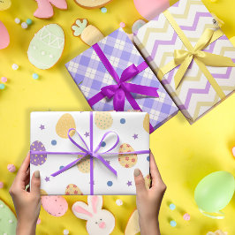 Set von 3 violetten Ostereiern (mehrfarbig) Geschenkpapier Set