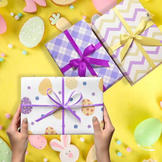 Set von 3 violetten Ostereiern (mehrfarbig) Geschenkpapier Set