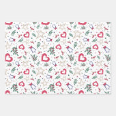 Set von 3 Weihnachtsverpackungspapieren Geschenkpapier Set (Vorderseite)