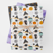 Set von 3 Whimsical Halloween Geschenkpapier Set (Beispiel)