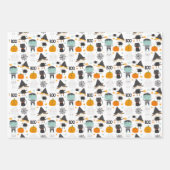Set von 3 Whimsical Halloween Geschenkpapier Set (Vorderseite)