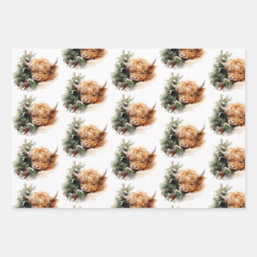 Set von 3 Wrapping Paper Geschenkpapier Set (Vorderseite)