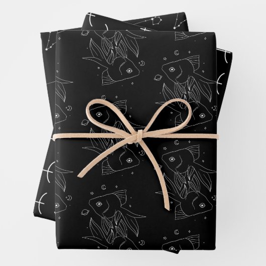 Set von 3 Wrapping Paper Sheets Geschenkpapier Set (Beispiel)