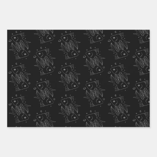 Set von 3 Wrapping Paper Sheets Geschenkpapier Set (Vorderseite)