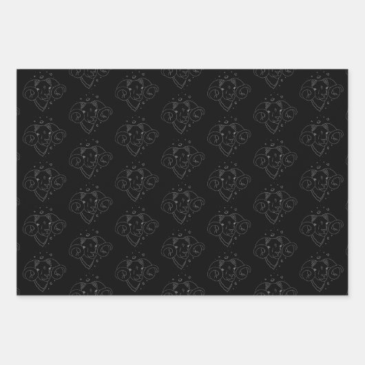 Set von 3 Wrapping Paper Sheets Geschenkpapier Set (Vorderseite)