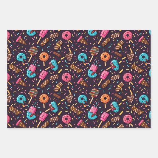 Set von 3 Wrapping Papers - Tropischer Spaß Geschenkpapier Set (Vorderseite 2)