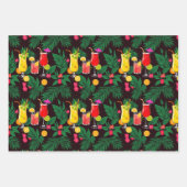 Set von 3 Wrapping Papers - Tropischer Spaß Geschenkpapier Set (Vorderseite)