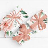 Set von 3 Wrapping Sheets, Aquarellfarbe Rosa Geschenkpapier Set
