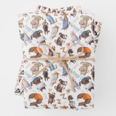 Set von 3 Zeichen-Hunde-Wrapping Geschenkpapier Set (Beispiel)
