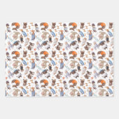 Set von 3 Zeichen-Hunde-Wrapping Geschenkpapier Set (Vorderseite)