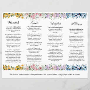 Set von 4 bearbeitbaren LDS Young Women Theme Lese